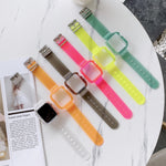 Apple Watch Series 6 & SE & 5 & 4 40mm用 キャンディーカラー透明TPUウォッチバンド、Apple Watch Series 7 41mm / & 6 & SE & 5 & 4 40mm用