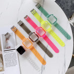 Apple Watch Series 6 & SE & 5 & 4 40mm用 キャンディーカラー透明TPUウォッチバンド、Apple Watch Series 7 41mm / & 6 & SE & 5 & 4 40mm用