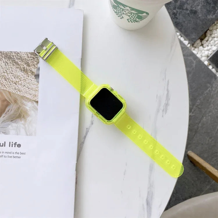 Apple Watch Series 6 & SE & 5 & 4 40mm用 キャンディーカラー透明TPUウォッチバンド、Apple Watch Series 7 41mm / & 6 & SE & 5 & 4 40mm用