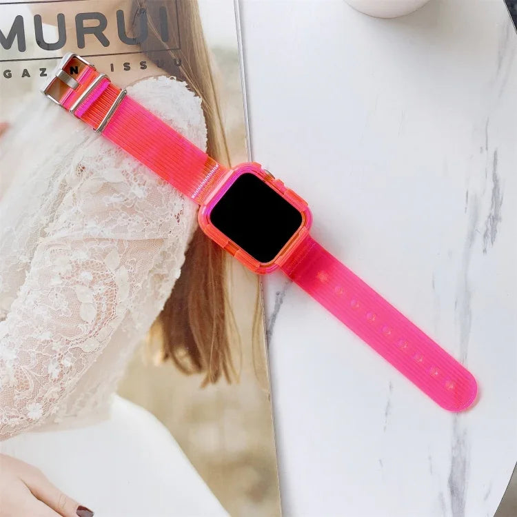 Apple Watch Series 6 & SE & 5 & 4 40mm用 キャンディーカラー透明TPUウォッチバンド、Apple Watch Series 7 41mm / & 6 & SE & 5 & 4 40mm用