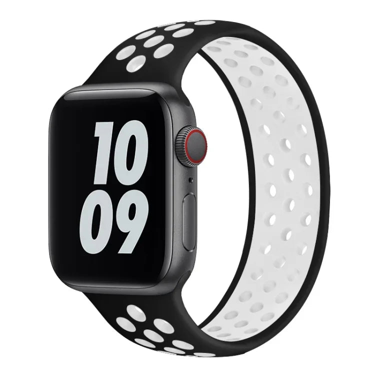 伸縮シリコンウォッチバンド Apple Watch Series 6 & SE & 5 & 4 44mm / 3 & 2 & 1 42mm用、150mm（ブラックホワイト）、150mm（ライトピンクホワイト）、150mm（ブルーホワイト）、160mm（ライトピンクホワイト）