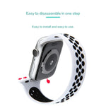 伸縮シリコンウォッチバンド Apple Watch Series 6 & SE & 5 & 4 44mm / 3 & 2 & 1 42mm用、150mm（ブラックホワイト）、150mm（ライトピンクホワイト）、150mm（ブルーホワイト）、160mm（ライトピンクホワイト）