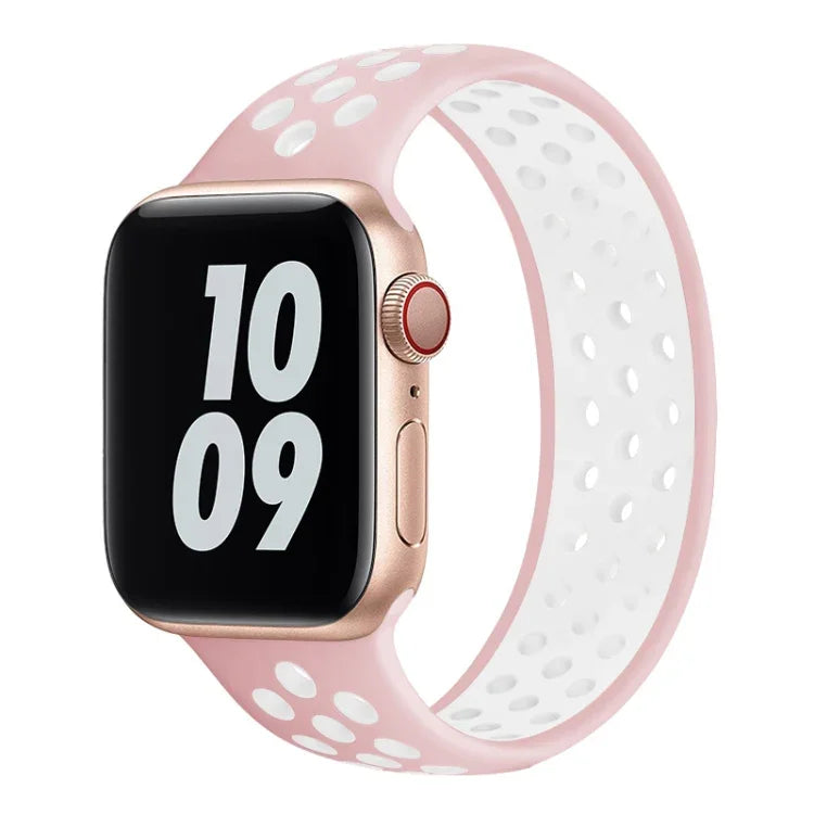 伸縮シリコンウォッチバンド Apple Watch Series 6 & SE & 5 & 4 44mm / 3 & 2 & 1 42mm用、150mm（ブラックホワイト）、150mm（ライトピンクホワイト）、150mm（ブルーホワイト）、160mm（ライトピンクホワイト）