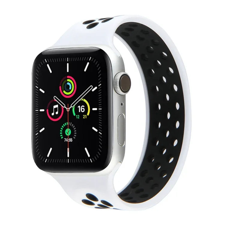 伸縮シリコンウォッチバンド Apple Watch Series 6 & SE & 5 & 4 40mm / 3 & 2 & 1 38mm用、長さ:160mm、160mm（ホワイトブラック）、160mm（ブラック）、160mm（ブラックイエロー）、160mm（ブラックグレー）、160mm（レッドブラック）、160mm（ブラックホワイト）、160mm（ブラックレッド）