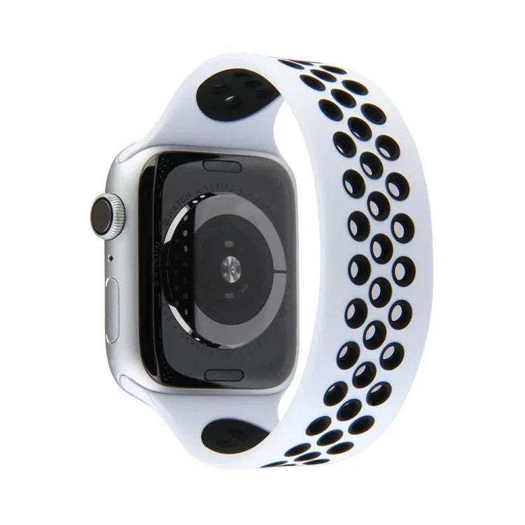 伸縮シリコンウォッチバンド Apple Watch Series 6 & SE & 5 & 4 40mm / 3 & 2 & 1 38mm用、長さ:160mm、160mm（ホワイトブラック）、160mm（ブラック）、160mm（ブラックイエロー）、160mm（ブラックグレー）、160mm（レッドブラック）、160mm（ブラックホワイト）、160mm（ブラックレッド）