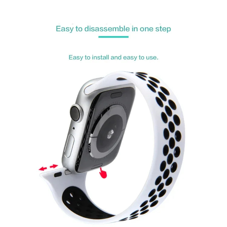 伸縮シリコンウォッチバンド Apple Watch Series 6 & SE & 5 & 4 40mm / 3 & 2 & 1 38mm用、長さ:160mm、160mm（ホワイトブラック）、160mm（ブラック）、160mm（ブラックイエロー）、160mm（ブラックグレー）、160mm（レッドブラック）、160mm（ブラックホワイト）、160mm（ブラックレッド）