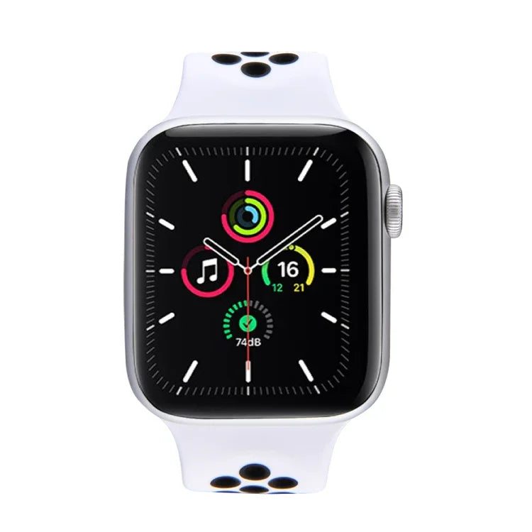 伸縮シリコンウォッチバンド Apple Watch Series 6 & SE & 5 & 4 40mm / 3 & 2 & 1 38mm用、長さ:160mm、160mm（ホワイトブラック）、160mm（ブラック）、160mm（ブラックイエロー）、160mm（ブラックグレー）、160mm（レッドブラック）、160mm（ブラックホワイト）、160mm（ブラックレッド）