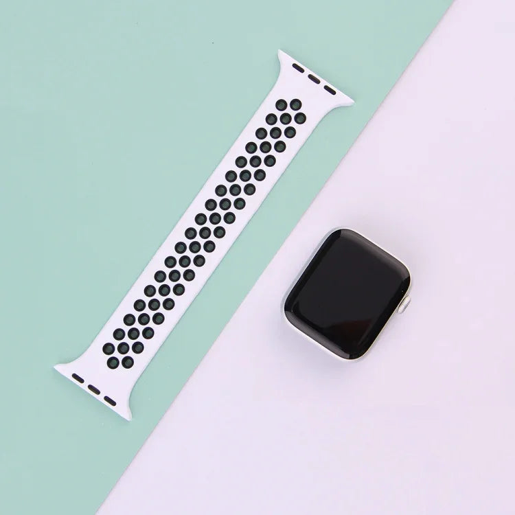 伸縮シリコンウォッチバンド Apple Watch Series 6 & SE & 5 & 4 40mm / 3 & 2 & 1 38mm用、長さ:160mm、160mm（ホワイトブラック）、160mm（ブラック）、160mm（ブラックイエロー）、160mm（ブラックグレー）、160mm（レッドブラック）、160mm（ブラックホワイト）、160mm（ブラックレッド）