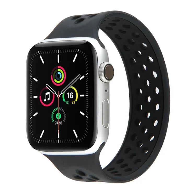 伸縮シリコンウォッチバンド Apple Watch Series 6 & SE & 5 & 4 40mm / 3 & 2 & 1 38mm用、長さ:160mm、160mm（ホワイトブラック）、160mm（ブラック）、160mm（ブラックイエロー）、160mm（ブラックグレー）、160mm（レッドブラック）、160mm（ブラックホワイト）、160mm（ブラックレッド）