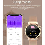 F80 1.3インチTFTカラースクリーン IP68防水女性用スマートウォッチ、体温モニター／血圧モニター／生理周期リマインダー対応