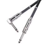 TC048SL 6.35mmプラグ ストレートからエルボー エレキギター用オーディオケーブル、1.8m、3m、6m、10m