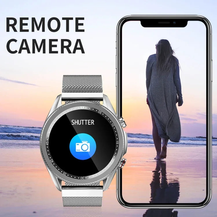 M98 1.28インチIPSカラースクリーン IP67防水スマートウォッチ、睡眠モニター / 心拍数モニター / Bluetooth通話対応、スタイル：スチールストラップ、スチールストラップ（ブラック）、スチールストラップ（シルバー）