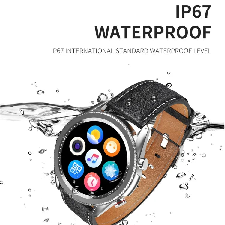 M98 1.28インチIPSカラースクリーン IP67防水スマートウォッチ、睡眠モニター / 心拍数モニター / Bluetooth通話対応、スタイル：スチールストラップ、スチールストラップ（ブラック）、スチールストラップ（シルバー）