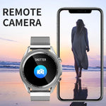 M98 1.28インチIPSカラースクリーン IP67防水スマートウォッチ、睡眠モニター／心拍数モニター／Bluetooth通話対応、スタイル：レザーストラップ、レザーストラップ（シルバー）、レザーストラップ（ブラック）