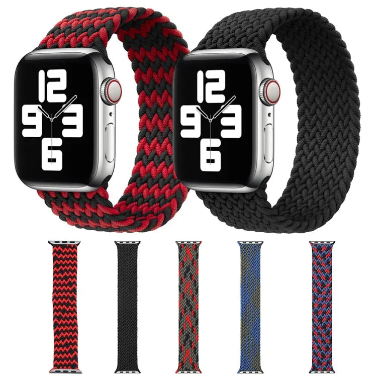 ミックスカラーナイロン編みシングルループ交換用ウォッチバンド Apple Watch Series 6 & SE & 5 & 4 40mm / 3 & 2 & 1 38mm用、S、M、L