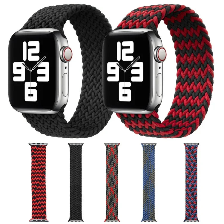 ミックスカラーナイロン編みシングルループ交換用ウォッチバンド Apple Watch Series 6 & SE & 5 & 4 44mm / 3 & 2 & 1 42mm用、S、M、L