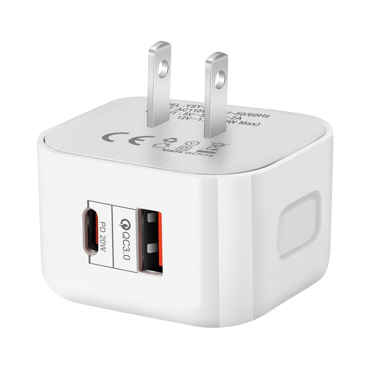 20W PD + QC 3.0 デュアルポート トラベルチャージャー 電源アダプター、USプラグ、EUプラグ、UKプラグ