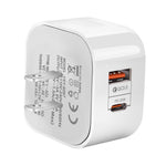 20W PD + QC 3.0 デュアルポート トラベルチャージャー 電源アダプター、USプラグ、EUプラグ、UKプラグ