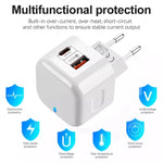 20W PD + QC 3.0 デュアルポート トラベルチャージャー 電源アダプター、USプラグ、EUプラグ、UKプラグ