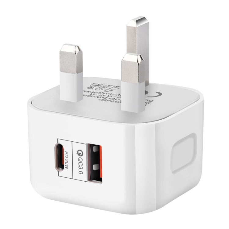 20W PD + QC 3.0 デュアルポート トラベルチャージャー 電源アダプター、USプラグ、EUプラグ、UKプラグ