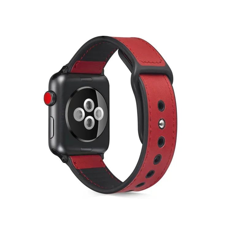 貼り付けレザーTPUウォッチバンド Apple Watch Series 6 & SE & 5 & 4 40mm / 3 & 2 & 1 38mm用