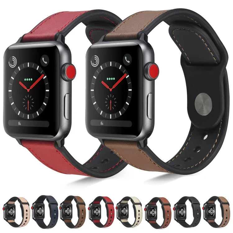 貼り付けレザーTPUウォッチバンド Apple Watch Series 6 & SE & 5 & 4 40mm / 3 & 2 & 1 38mm用