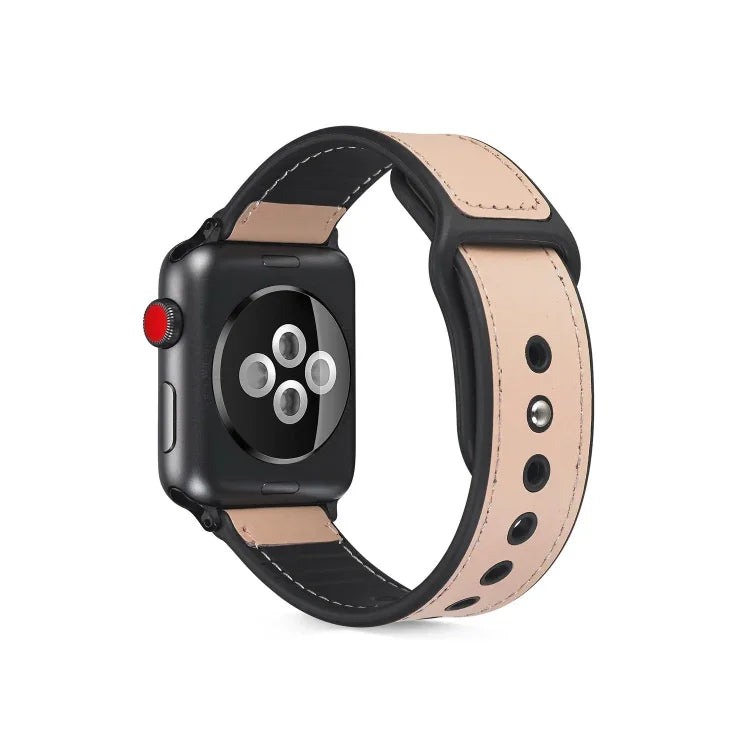 貼り付けレザーTPUウォッチバンド Apple Watch Series 6 & SE & 5 & 4 44mm / 3 & 2 & 1 42mm用