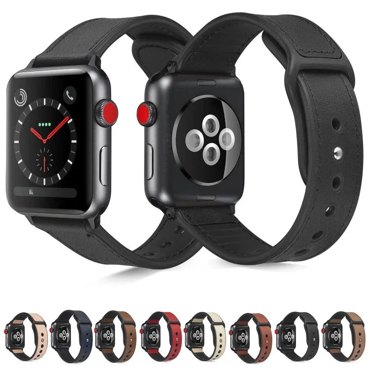 貼り付けレザーTPUウォッチバンド Apple Watch Series 6 & SE & 5 & 4 44mm / 3 & 2 & 1 42mm用