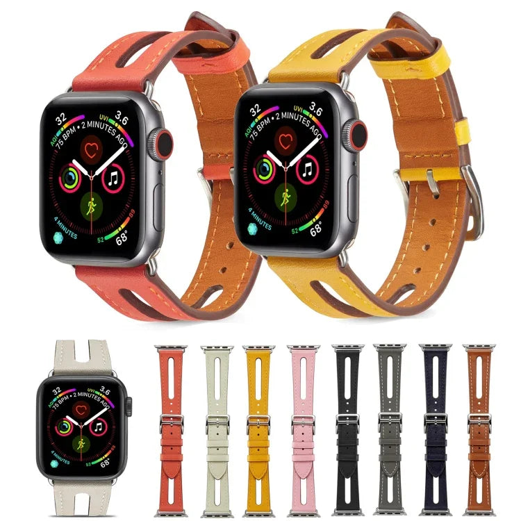 Apple Watch Series 6 & SE & 5 & 4 40mm / 3 & 2 & 1 38mm用 トップグレインレザーウォッチバンド
