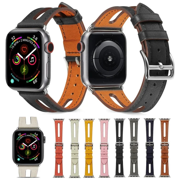Apple Watch Series 6 & SE & 5 & 4 44mm / 3 & 2 & 1 42mm用 トップグレインレザーウォッチバンド