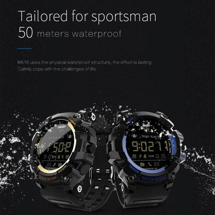 Lokmat MK16 LCDスクリーン 50m防水スマートウォッチ、情報通知 / リモートカメラ / 歩行モーションモニター対応