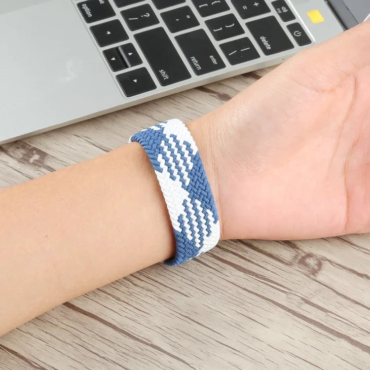 Apple Watch Series 6 & SE & 5 & 4 40mm / 3 & 2 & 1 38mm用 プラスチックバックル ミックスカラーナイロン編みシングルループ交換用ウォッチバンド, S, M, L, XL