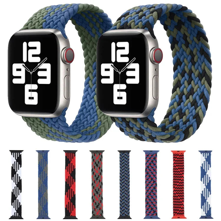 Apple Watch Series 6 & SE & 5 & 4 40mm / 3 & 2 & 1 38mm用 プラスチックバックル ミックスカラーナイロン編みシングルループ交換用ウォッチバンド, S, M, L, XL