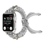 Apple Watch Ultra 49mm / Series 8&7 45mm / SE 2&6&SE&5&4 44mm / 3&2&1 42mm、Apple Watch Series 8&7 41mm / SE 2&6&SE&5&4 40mm / 3&2&1 38mm用 スカルアンブレラコード編みウォッチストラップ