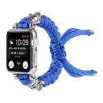 Apple Watch Ultra 49mm / Series 8&7 45mm / SE 2&6&SE&5&4 44mm / 3&2&1 42mm、Apple Watch Series 8&7 41mm / SE 2&6&SE&5&4 40mm / 3&2&1 38mm用 スカルアンブレラコード編みウォッチストラップ