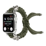 Apple Watch Ultra 49mm / Series 8&7 45mm / SE 2&6&SE&5&4 44mm / 3&2&1 42mm、Apple Watch Series 8&7 41mm / SE 2&6&SE&5&4 40mm / 3&2&1 38mm用 スカルアンブレラコード編みウォッチストラップ