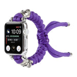 Apple Watch Ultra 49mm / Series 8&7 45mm / SE 2&6&SE&5&4 44mm / 3&2&1 42mm、Apple Watch Series 8&7 41mm / SE 2&6&SE&5&4 40mm / 3&2&1 38mm用 スカルアンブレラコード編みウォッチストラップ