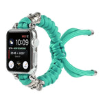 Apple Watch Ultra 49mm / Series 8&7 45mm / SE 2&6&SE&5&4 44mm / 3&2&1 42mm、Apple Watch Series 8&7 41mm / SE 2&6&SE&5&4 40mm / 3&2&1 38mm用 スカルアンブレラコード編みウォッチストラップ