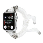 Apple Watch Ultra 49mm / Series 8&7 45mm / SE 2&6&SE&5&4 44mm / 3&2&1 42mm、Apple Watch Series 8&7 41mm / SE 2&6&SE&5&4 40mm / 3&2&1 38mm用 スカルアンブレラコード編みウォッチストラップ