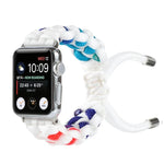 Apple Watch Ultra 49mm / Series 8&7 45mm / SE 2&6&SE&5&4 44mm / 3&2&1 42mm、Apple Watch Series 8&7 41mm / SE 2&6&SE&5&4 40mm / 3&2&1 38mm、Apple Watch Series 7 45mm / 6 & SE & 5 & 4 44mm / 3 & 2 & 1 42mm用 編み込みアンブレラコードウォッチストラップ