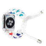 Apple Watch Ultra 49mm / Series 8&7 45mm / SE 2&6&SE&5&4 44mm / 3&2&1 42mm、Apple Watch Series 8&7 41mm / SE 2&6&SE&5&4 40mm / 3&2&1 38mm、Apple Watch Series 7 45mm / 6 & SE & 5 & 4 44mm / 3 & 2 & 1 42mm用 編み込みアンブレラコードウォッチストラップ