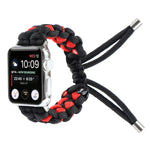 Apple Watch Ultra 49mm / Series 8&7 45mm / SE 2&6&SE&5&4 44mm / 3&2&1 42mm、Apple Watch Series 8&7 41mm / SE 2&6&SE&5&4 40mm / 3&2&1 38mm、Apple Watch Series 7 45mm / 6 & SE & 5 & 4 44mm / 3 & 2 & 1 42mm用 編み込みアンブレラコードウォッチストラップ