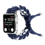 Apple Watch Ultra 49mm / Series 8&7 45mm / SE 2&6&SE&5&4 44mm / 3&2&1 42mm、Apple Watch Series 8&7 41mm / SE 2&6&SE&5&4 40mm / 3&2&1 38mm、Apple Watch Series 7 45mm / 6 & SE & 5 & 4 44mm / 3 & 2 & 1 42mm用 編み込みアンブレラコードウォッチストラップ
