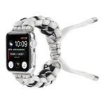 Apple Watch Ultra 49mm / Series 8&7 45mm / SE 2&6&SE&5&4 44mm / 3&2&1 42mm、Apple Watch Series 8&7 41mm / SE 2&6&SE&5&4 40mm / 3&2&1 38mm、Apple Watch Series 7 45mm / 6 & SE & 5 & 4 44mm / 3 & 2 & 1 42mm用 編み込みアンブレラコードウォッチストラップ