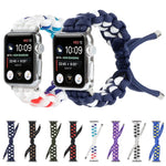Apple Watch Ultra 49mm / Series 8&7 45mm / SE 2&6&SE&5&4 44mm / 3&2&1 42mm、Apple Watch Series 8&7 41mm / SE 2&6&SE&5&4 40mm / 3&2&1 38mm、Apple Watch Series 7 45mm / 6 & SE & 5 & 4 44mm / 3 & 2 & 1 42mm用 編み込みアンブレラコードウォッチストラップ
