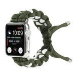 Apple Watch Ultra 49mm / Series 8&7 45mm / SE 2&6&SE&5&4 44mm / 3&2&1 42mm、Apple Watch Series 8&7 41mm / SE 2&6&SE&5&4 40mm / 3&2&1 38mm、Apple Watch Series 7 45mm / 6 & SE & 5 & 4 44mm / 3 & 2 & 1 42mm用 編み込みアンブレラコードウォッチストラップ