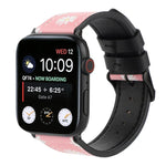 Apple Watch Series 7 45mm / 6 & SE & 5 & 4 44mm / 3 & 2 & 1 42mm、Apple Watch Series 8&7 41mm / SE 2&6&SE&5&4 40mm / 3&2&1 38mm、Apple Watch PSeries 7 41mm / 6 & SE & 5 & 4 40mm / 3 & 2 & 1 38mm用 プリントレザーストラップ