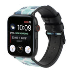 Apple Watch Series 7 45mm / 6 & SE & 5 & 4 44mm / 3 & 2 & 1 42mm、Apple Watch Series 8&7 41mm / SE 2&6&SE&5&4 40mm / 3&2&1 38mm、Apple Watch PSeries 7 41mm / 6 & SE & 5 & 4 40mm / 3 & 2 & 1 38mm用 プリントレザーストラップ