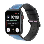 Apple Watch Series 7 45mm / 6 & SE & 5 & 4 44mm / 3 & 2 & 1 42mm、Apple Watch Series 8&7 41mm / SE 2&6&SE&5&4 40mm / 3&2&1 38mm、Apple Watch PSeries 7 41mm / 6 & SE & 5 & 4 40mm / 3 & 2 & 1 38mm用 プリントレザーストラップ