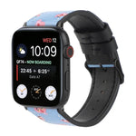 Apple Watch Series 7 45mm / 6 & SE & 5 & 4 44mm / 3 & 2 & 1 42mm、Apple Watch Series 8&7 41mm / SE 2&6&SE&5&4 40mm / 3&2&1 38mm、Apple Watch PSeries 7 41mm / 6 & SE & 5 & 4 40mm / 3 & 2 & 1 38mm用 プリントレザーストラップ